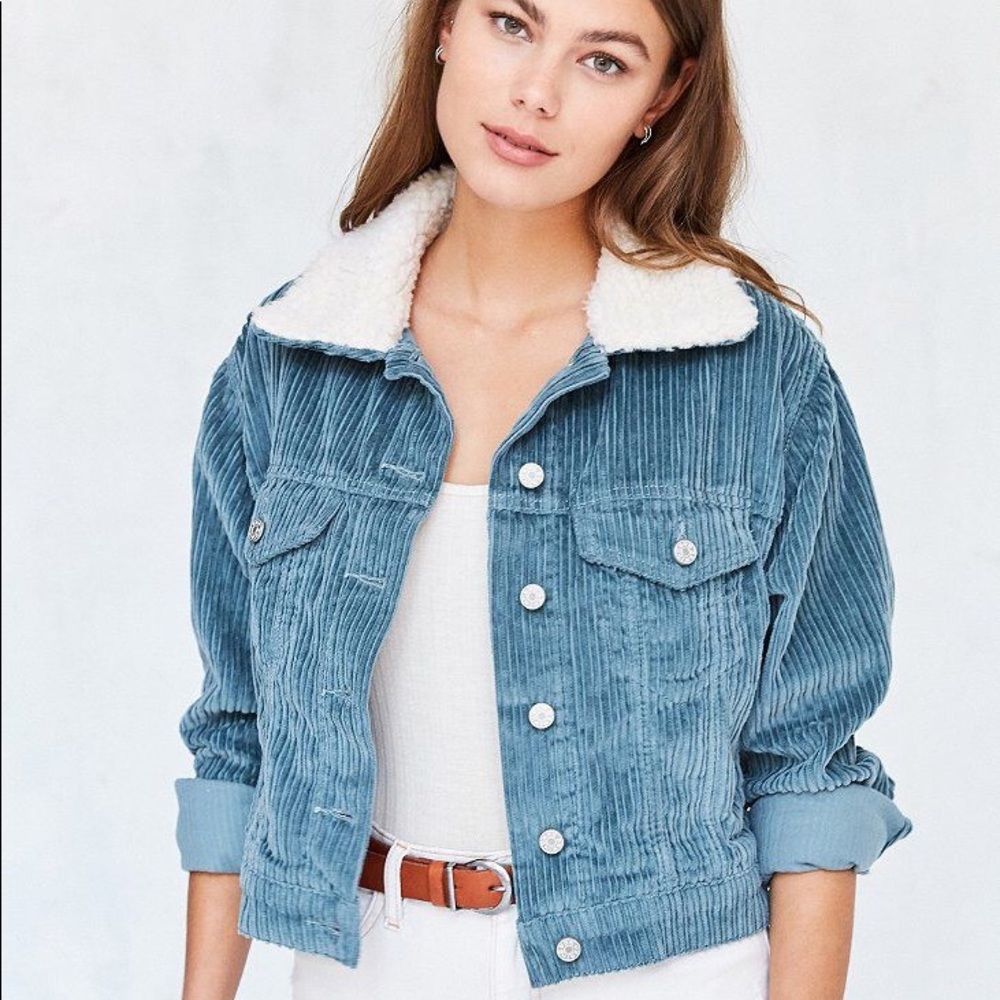 Urban outfitters bdg blue corduroy trucker jacket